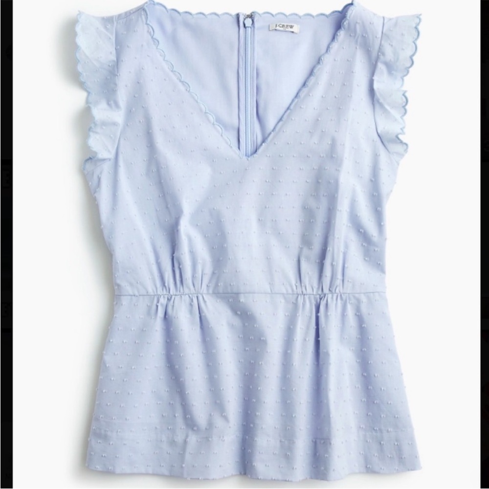 J. Crew Swiss Dot Peplum Blouse